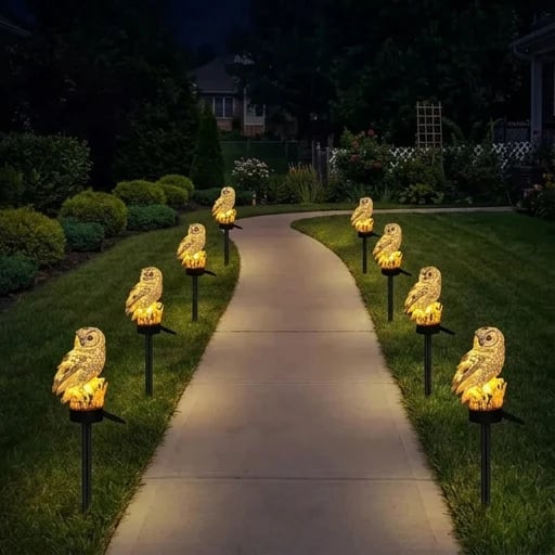 Amora - Lámpara decorativa para jardín con forma de búho