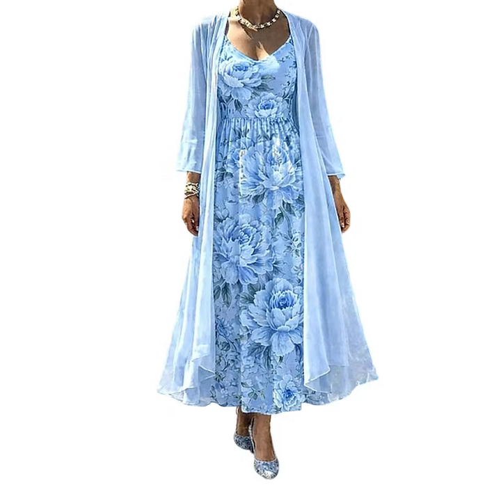 Asteria - Vestido maxi floral de dos piezas