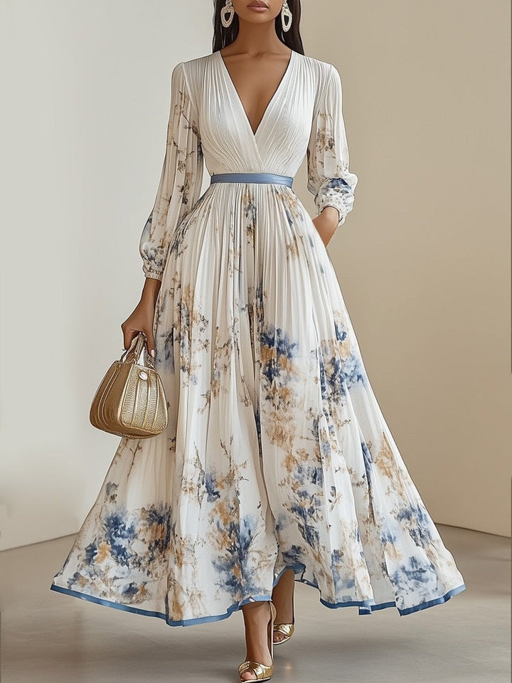 Nadia - Vestido midi plisado floral