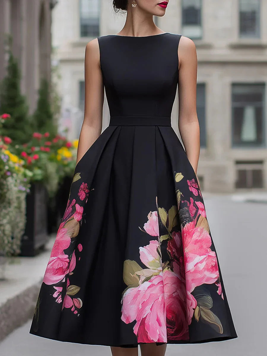 Xavia - Vestido midi elegante con corte aflorado
