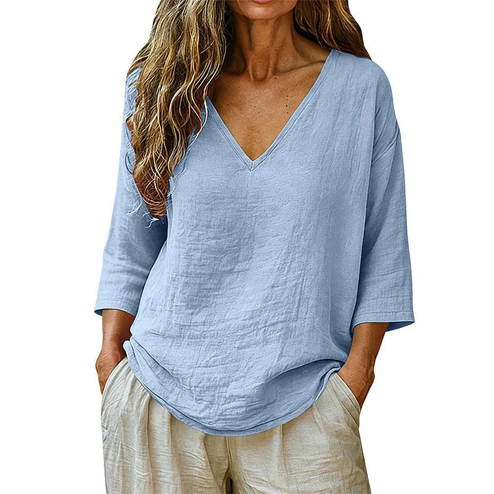 Rhianna - Blusa elegante con escote en V