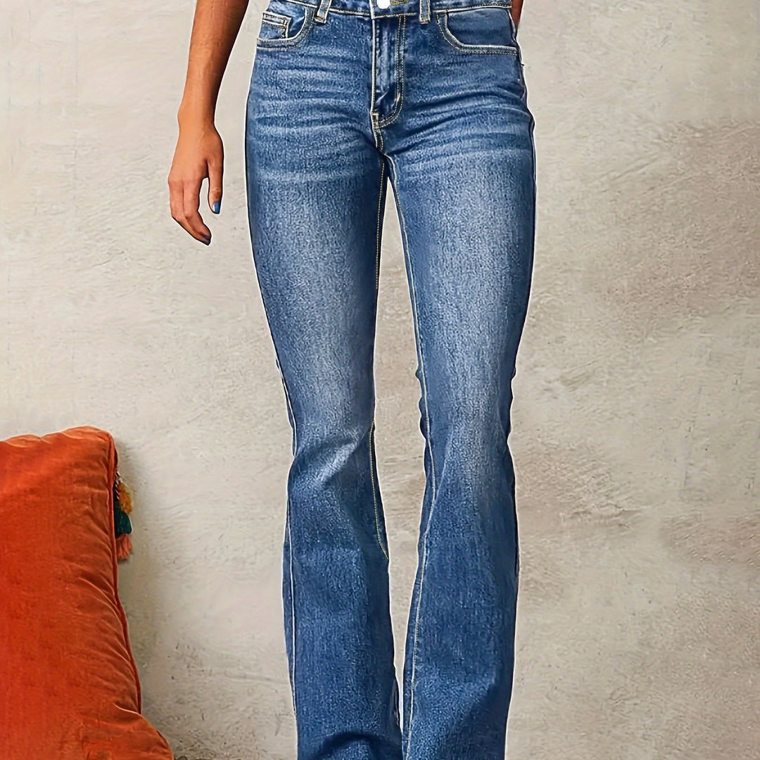 Evarra - Jeans acampanados de tiro alto con stretch suave