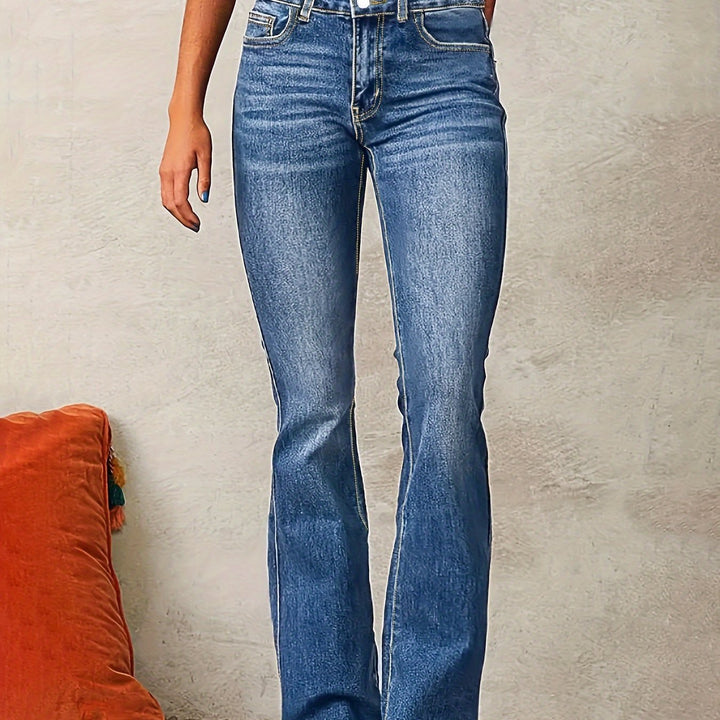 Evarra - Jeans acampanados de tiro alto con stretch suave