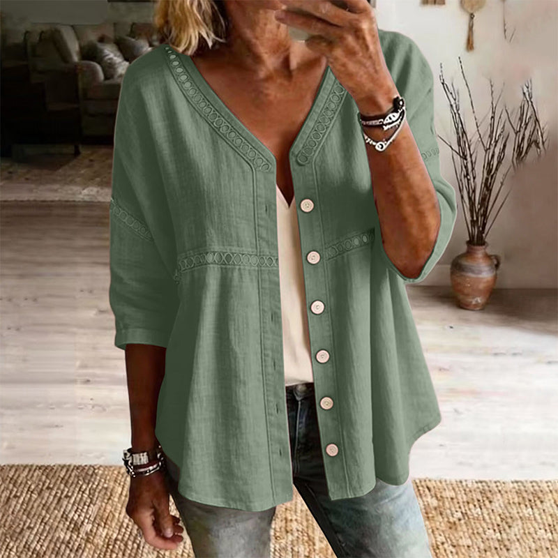 Ardena - Blusa bordada con botones