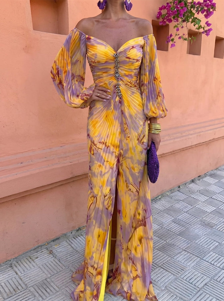 Avalora - Vestido maxi floral elegante
