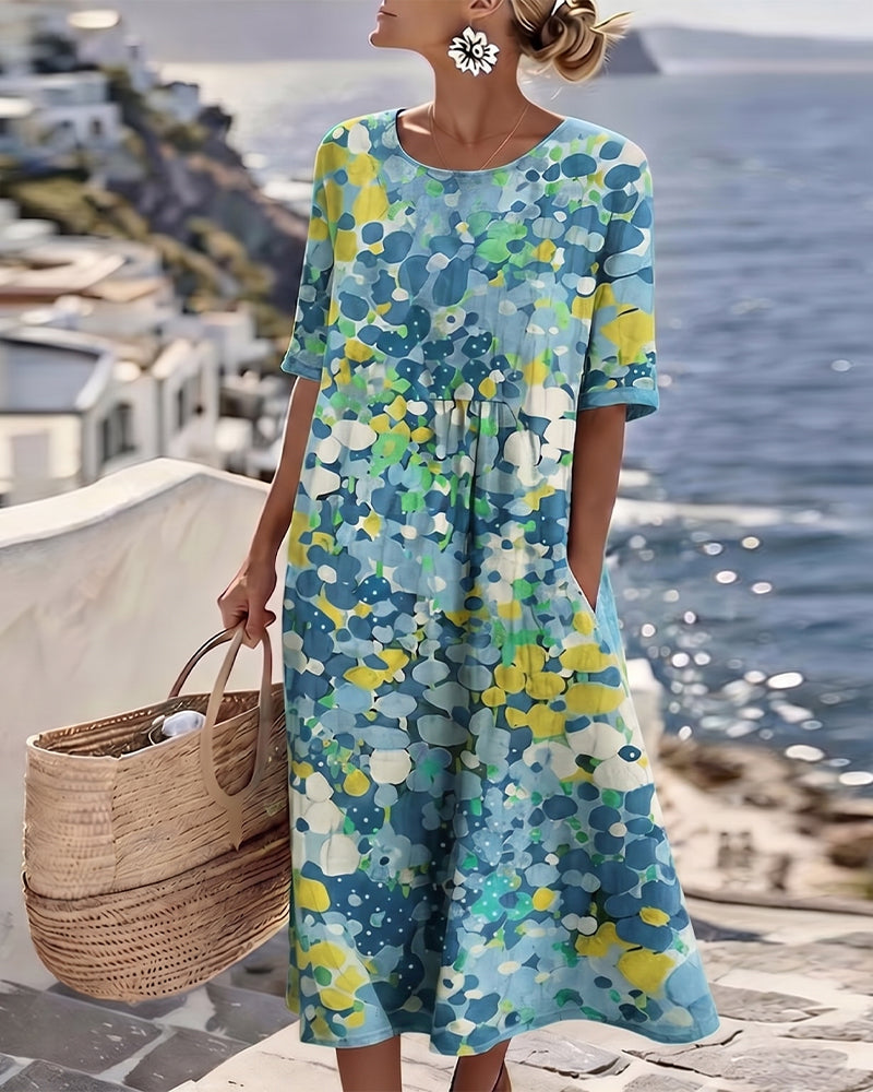 Adria - Vestido midi de corte en A de tacto suave