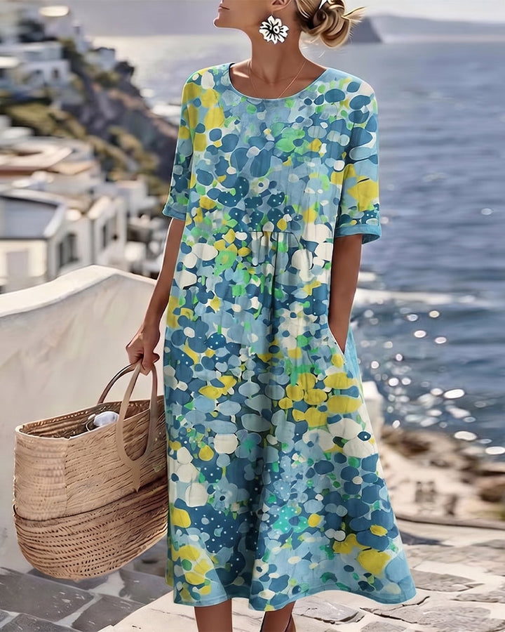 Adria - Vestido midi de corte en A de tacto suave
