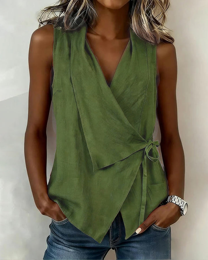 Farren - Blusa cruzada sin mangas