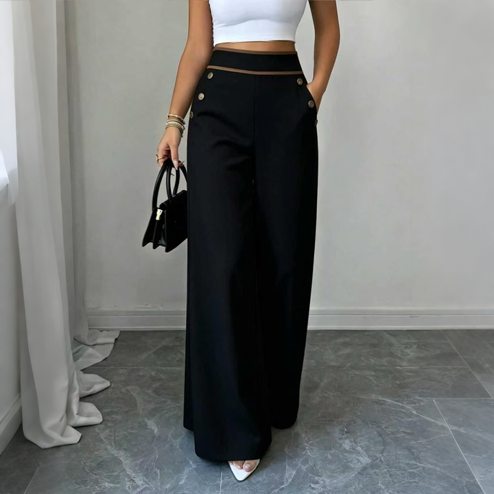 Oriessa - Pantalones estilo marinero de tiro alto