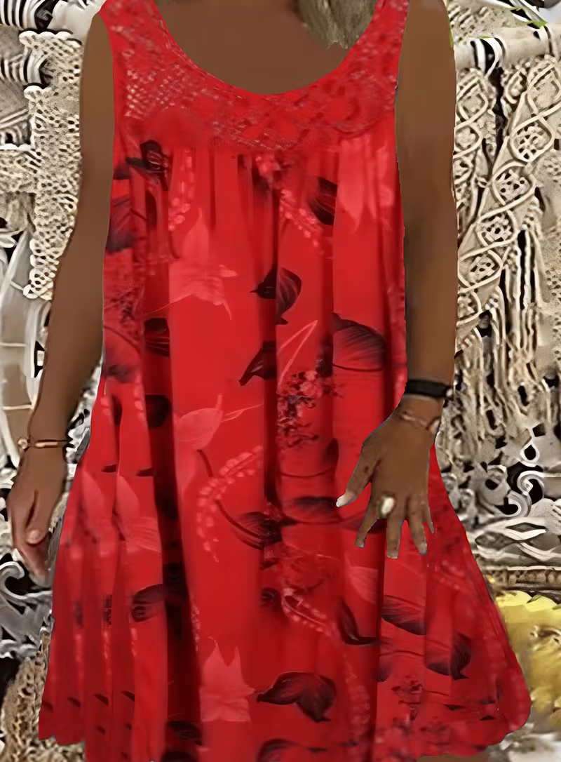 Ariadne - Vestido de silueta recta con estampado floral elegante