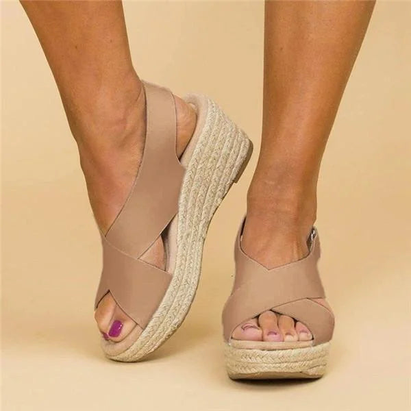 Zadie - Sandalias de plataforma con tiras cruzadas, estilo casual