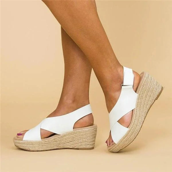 Zadie - Sandalias de plataforma con tiras cruzadas, estilo casual