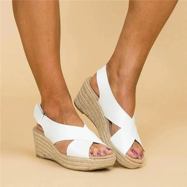 Zadie - Sandalias de plataforma con tiras cruzadas, estilo casual
