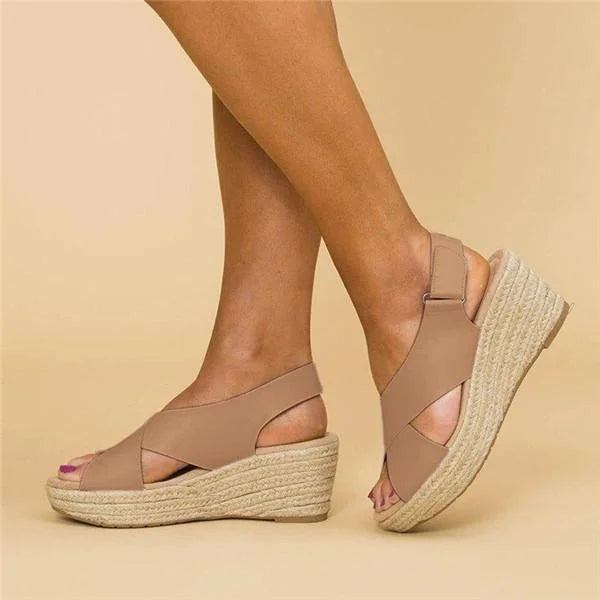 Zadie - Sandalias de plataforma con tiras cruzadas, estilo casual