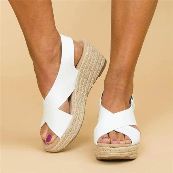Zadie - Sandalias de plataforma con tiras cruzadas, estilo casual