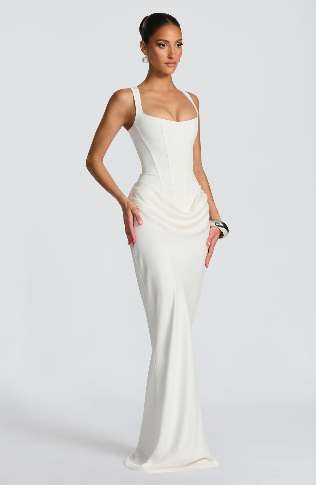 Naomi - Vestido maxi satinado