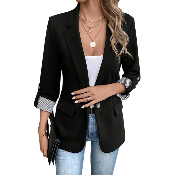 Celenya - Blazer clásico con mangas arremangadas