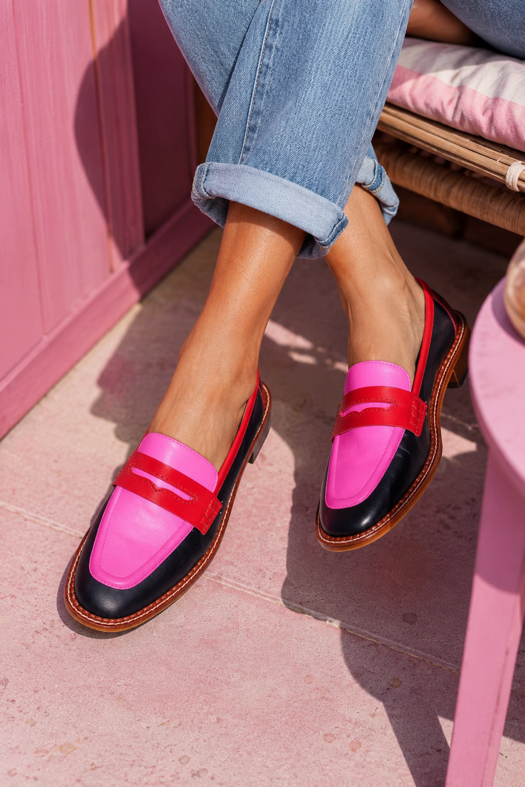 Jovena - Mocasines de tacón con pulsera al tobillo elegantes