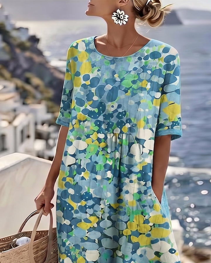 Adria - Vestido midi de corte en A de tacto suave