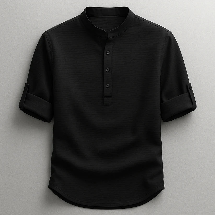 Jarvis - Camiseta Henley texturizada