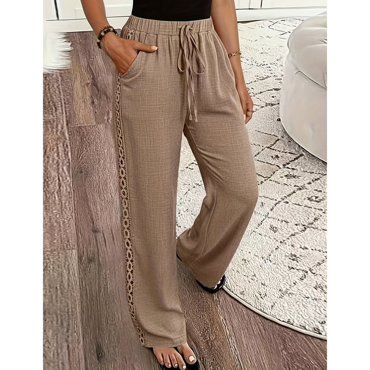 Estrelle - Pantalón de descanso con jareta y detalle de encaje