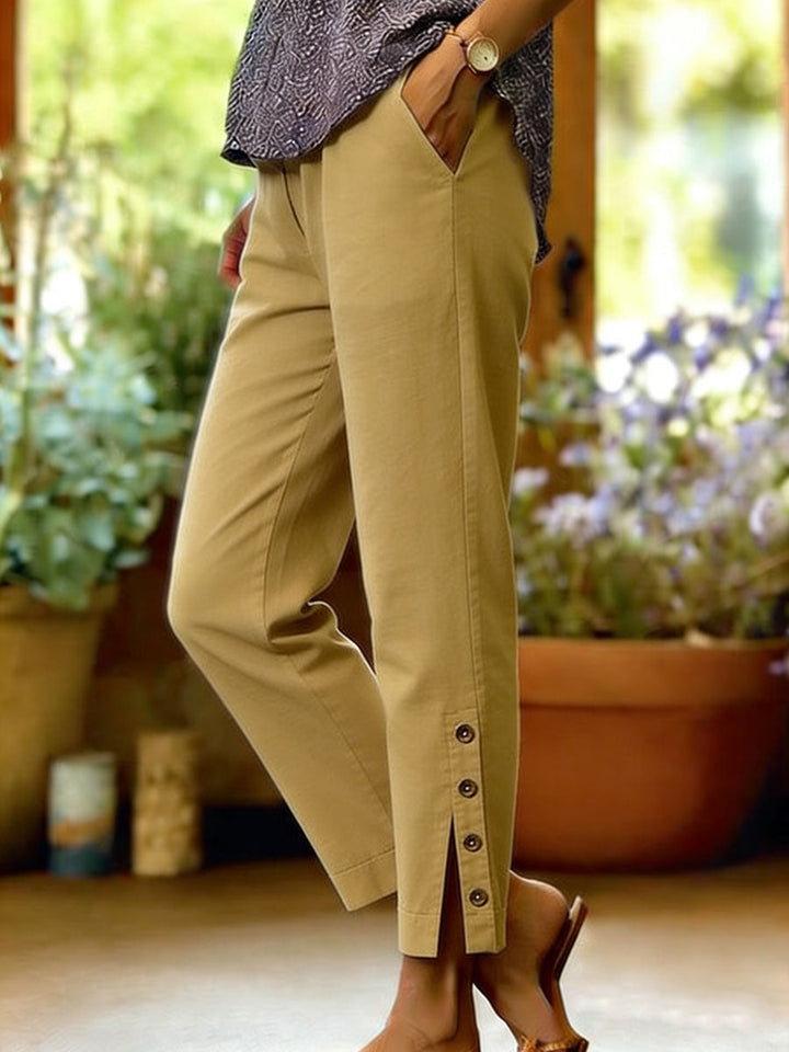 Bellamy - Pantalón tobillero con detalle de botón
