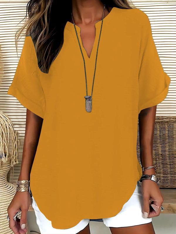 Xalina - Blusa de escote con muesca y tacto suave