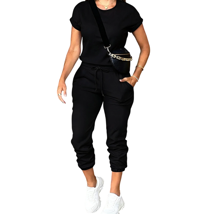 Tovelle - Conjunto de top casual y pantalón jogger