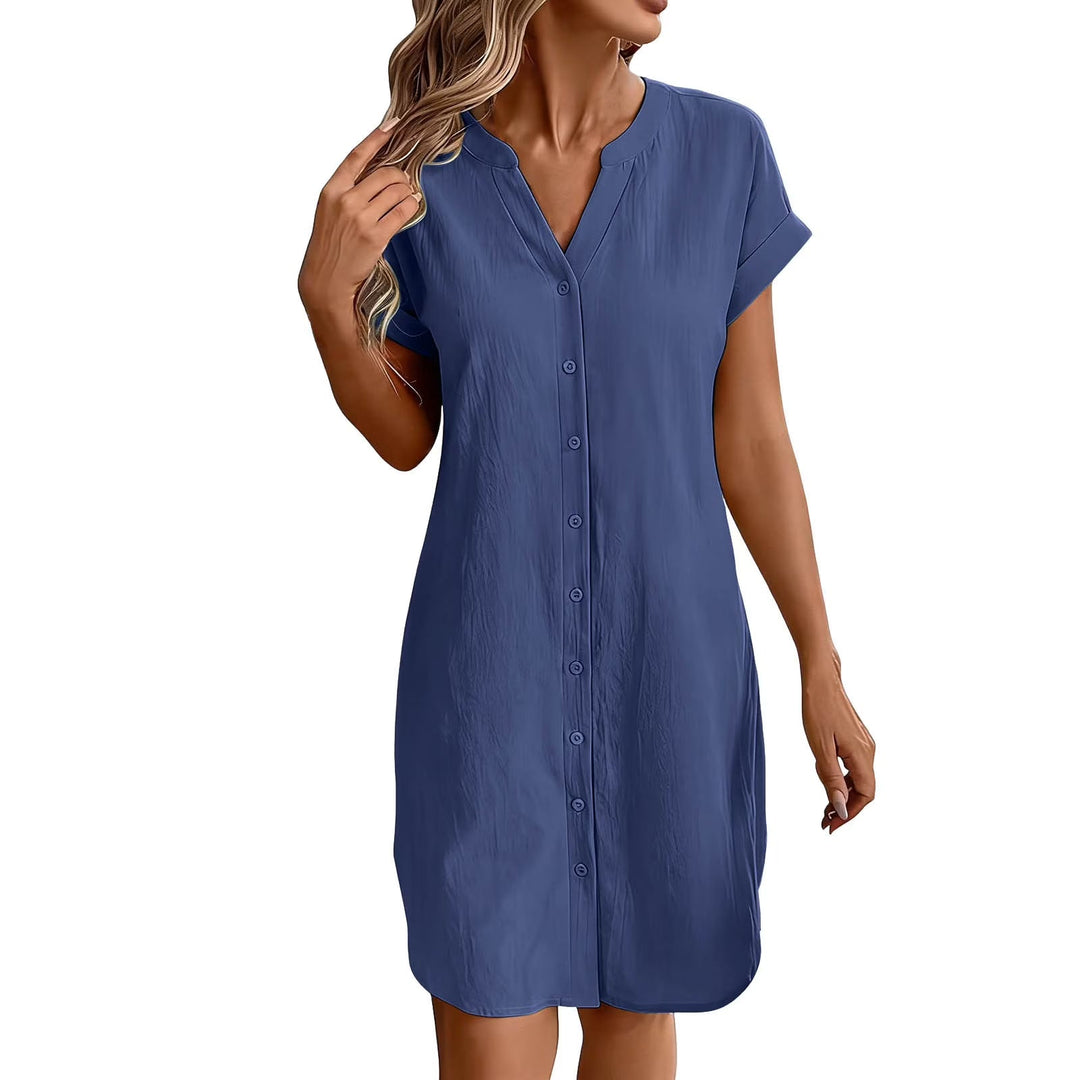 Ainslea - Vestido camisero mini texturizado