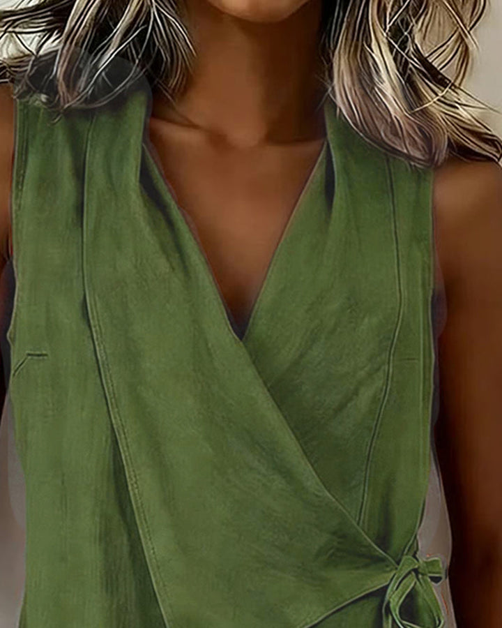 Farren - Blusa cruzada sin mangas