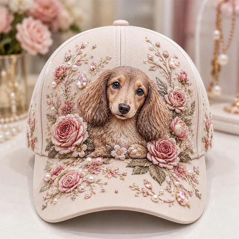 Arlena - Gorra floral con detalle ecuestre