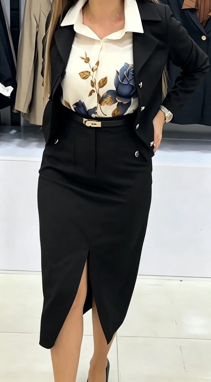 Xavina - Conjunto de blazer y falda hecho a la medida