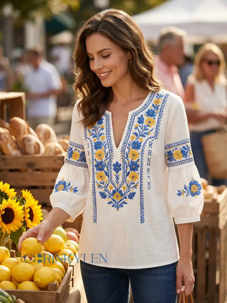 Everly - Blusa floral, suave al tacto