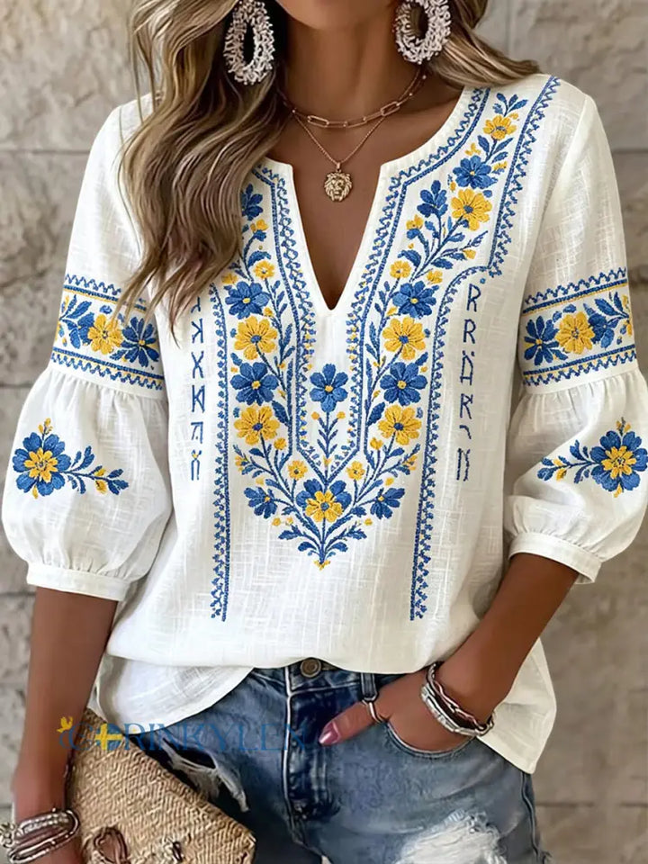 Everly - Blusa floral, suave al tacto