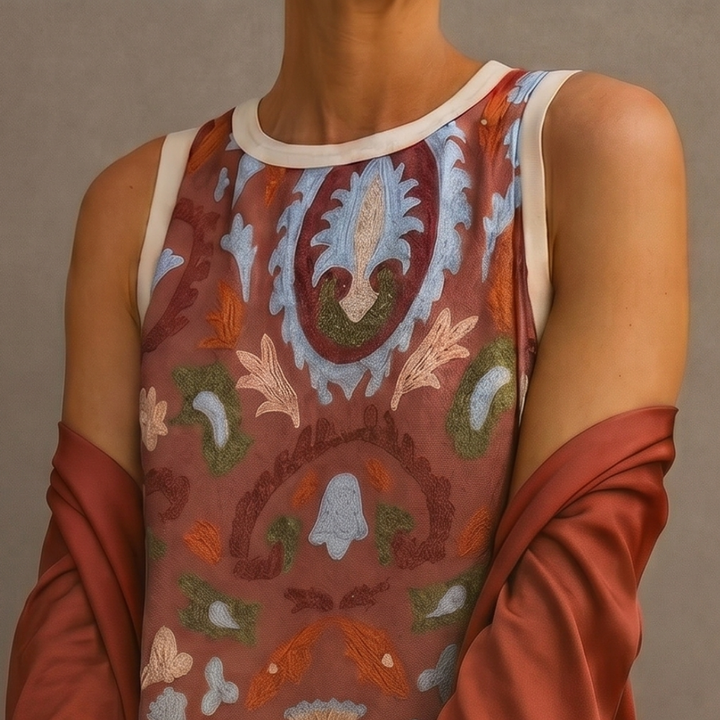 Lilith - Conjunto de vestido midi estampado y cárdigan largo