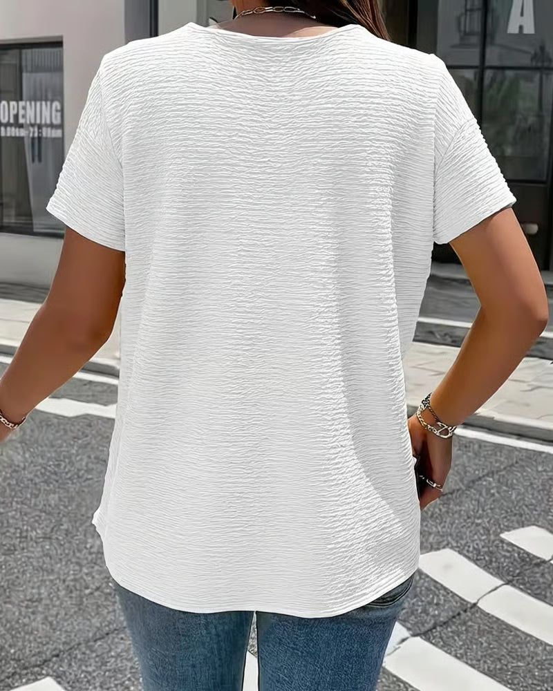 Quintessa - Blusa de escote en V con botones