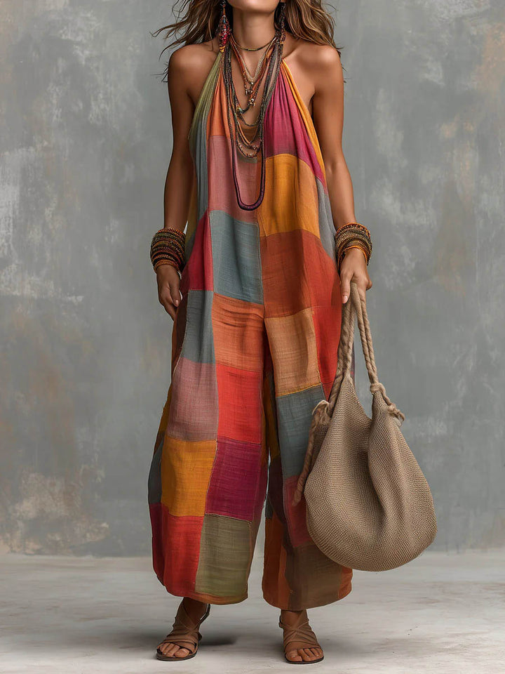 Tarevia - Enterizo de patchwork con escote halter