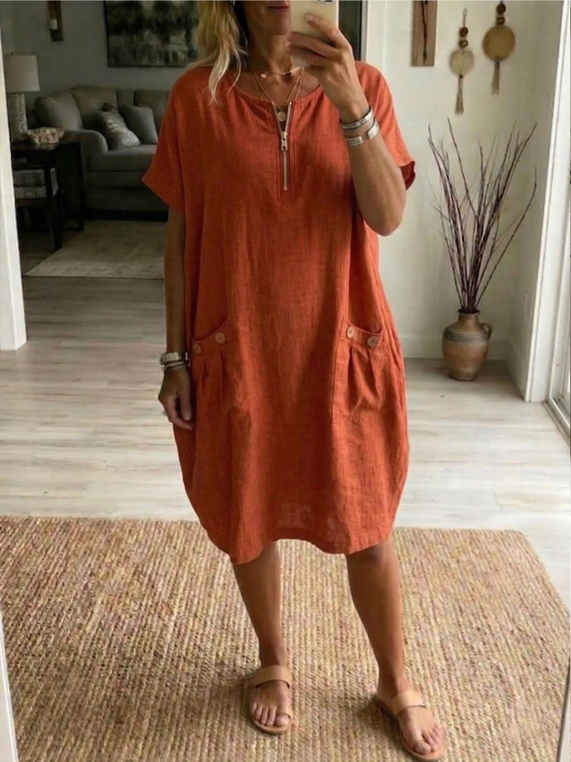 Adelise - Vestido veraniego con escote en V, suave al tacto