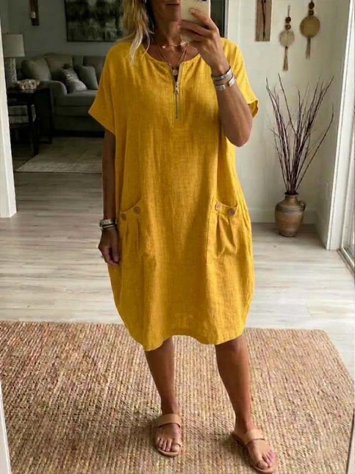 Adelise - Vestido veraniego con escote en V, suave al tacto