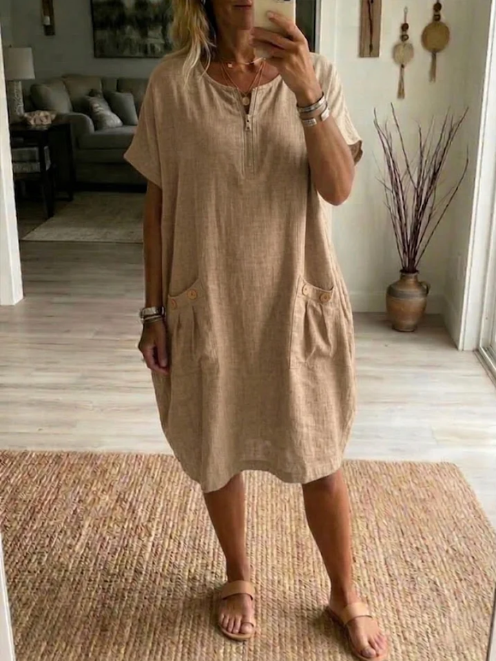 Adelise - Vestido veraniego con escote en V, suave al tacto