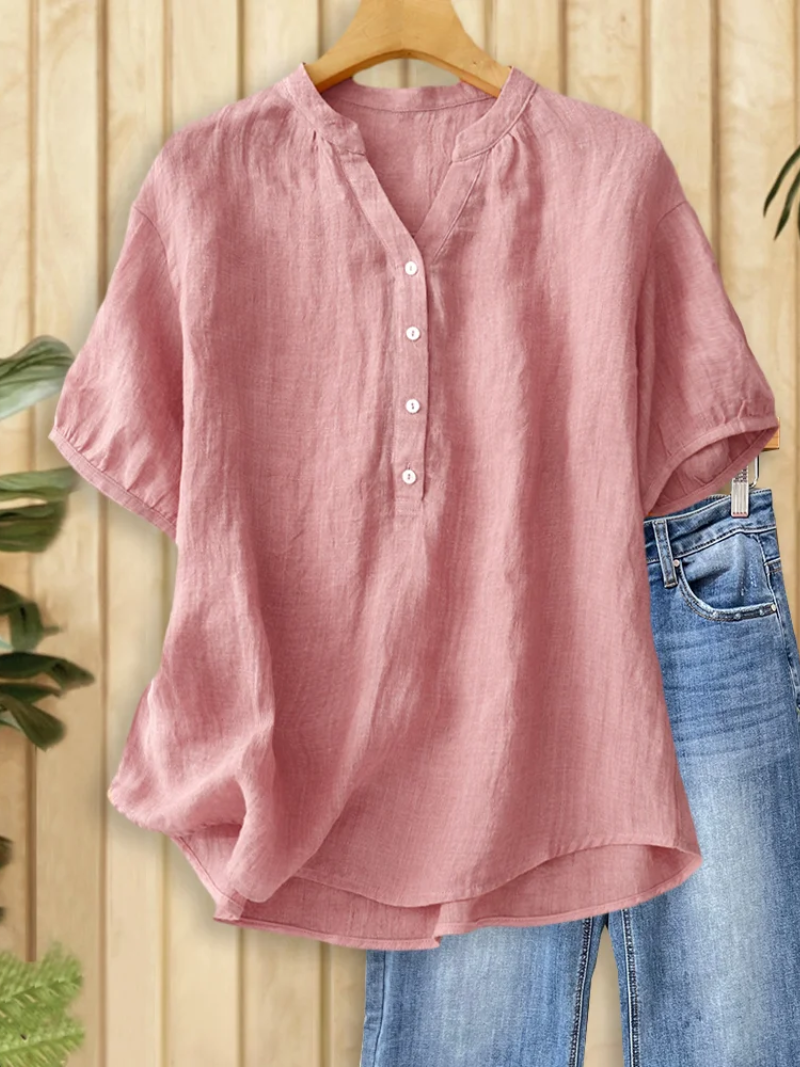 Helora - Blusa de cuello en V, suave al tacto