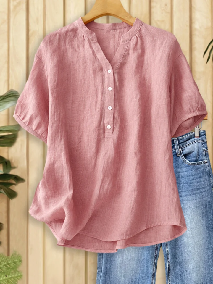 Helora - Blusa de cuello en V, suave al tacto
