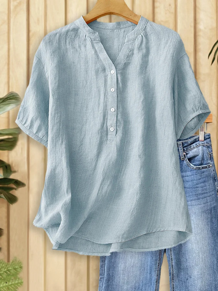 Helora - Blusa de cuello en V, suave al tacto