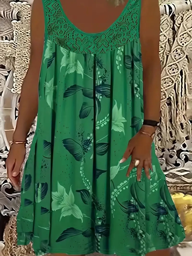 Ariadne - Vestido de silueta recta con estampado floral elegante