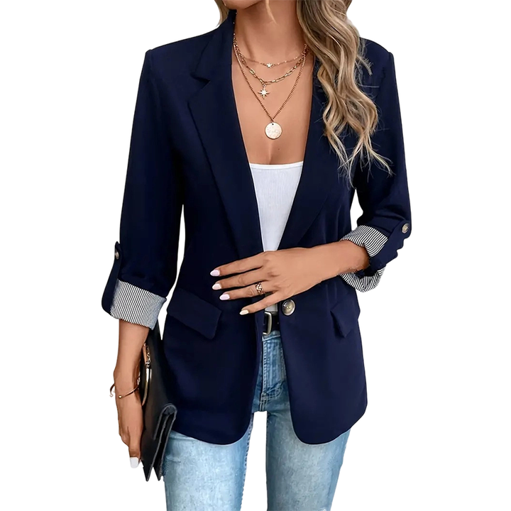 Celenya - Blazer clásico con mangas arremangadas