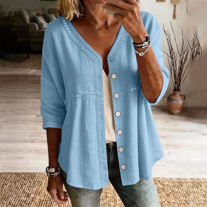 Ardena - Blusa bordada con botones