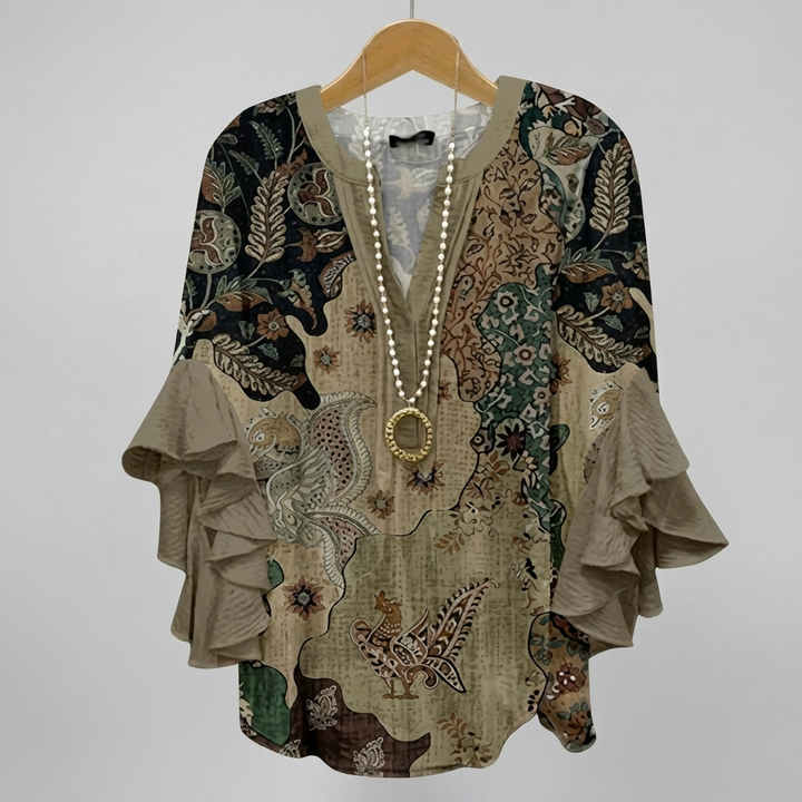 Xylarae - Blusa con escote en V de tacto suave