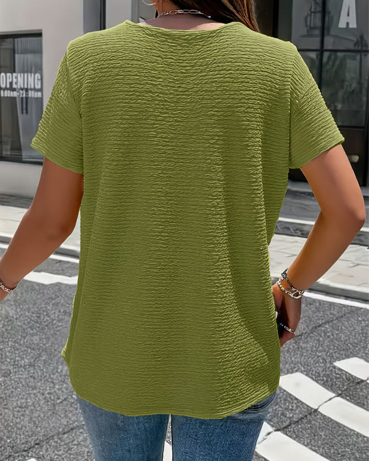 Quintessa - Blusa de escote en V con botones