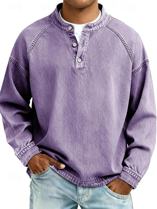 Calor - Playera Henley suave al tacto