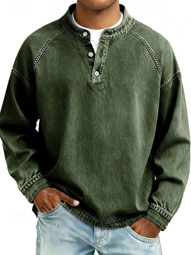 Calor - Playera Henley suave al tacto